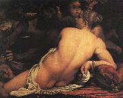 Annibale Carracci Venus with Satyr and Cupid oil painting artist